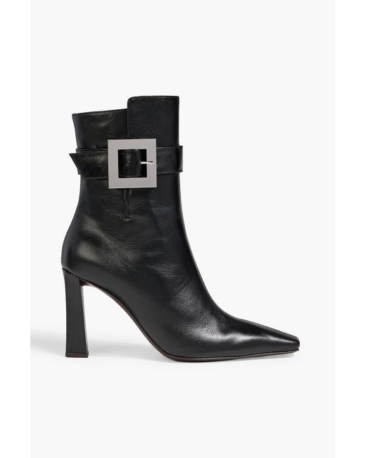 Giuseppe Zanotti Black Seattle 90 Buckled Leather Ankle Boots