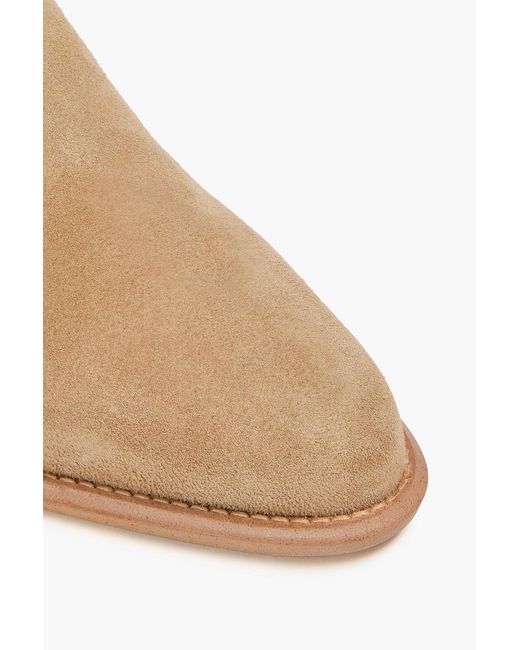 Maje Brown Stiefel aus veloursleder mit fransen