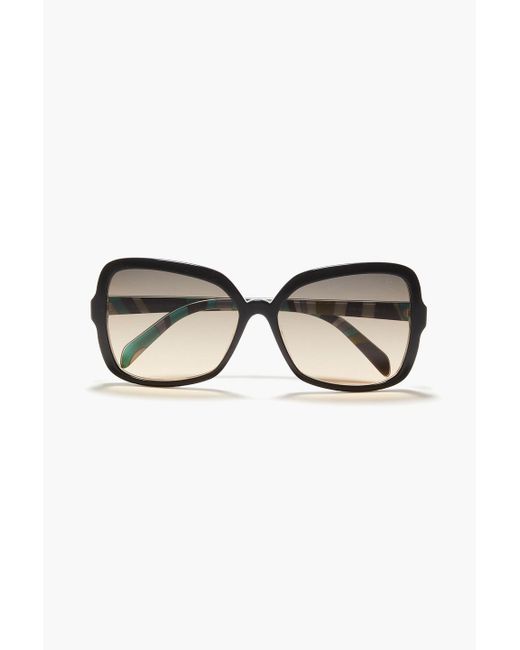 Emilio Pucci Black Sonnenbrille mit eckigem rahmen aus azetat