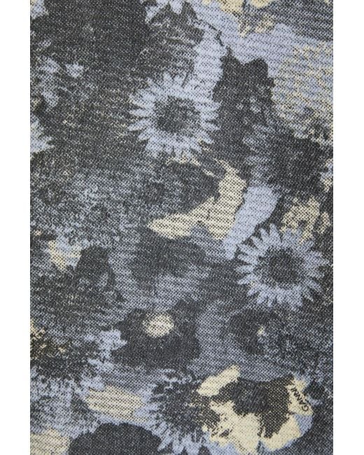 Ganni Gray Minikleid aus baumwolle mit floralem print