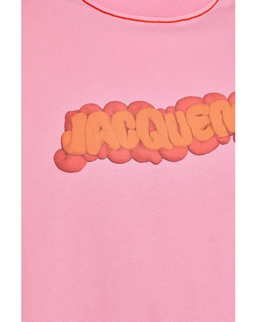 Jacquemus Pink Pate A Modeler Logo-print Cotton-jersey T-shirt for men