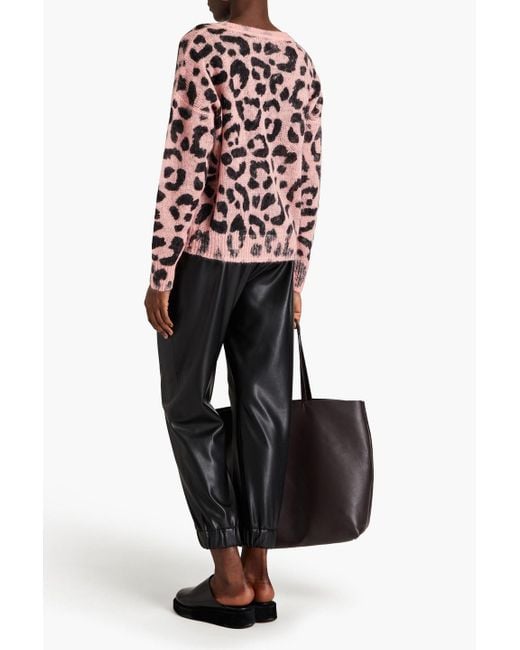 Être Cécile Pink Leopard-print Knitted Sweater