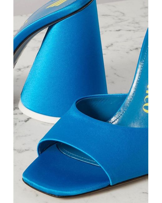 The Attico Blue Luz Satin Mules