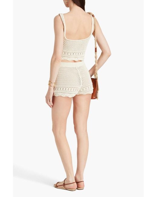 Solid & Striped Natural The Nolan Crocheted Cotton Shorts