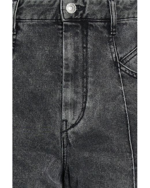 Isabel Marant Gray Nadege Acid-Wash High-Rise Straight-Leg Jeans