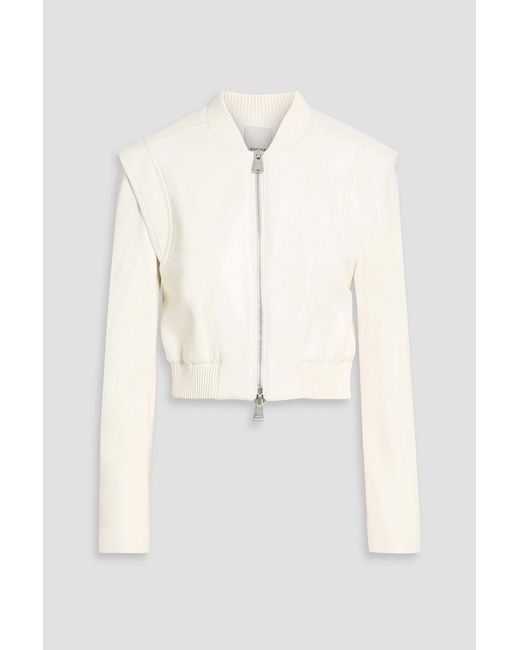 Jonathan Simkhai White Doreen Cropped Bomber Jacket