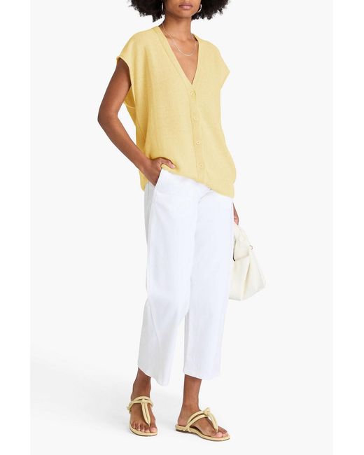 Fabiana Filippi Yellow Sequin-Embellished Cotton-Blend Cardigan