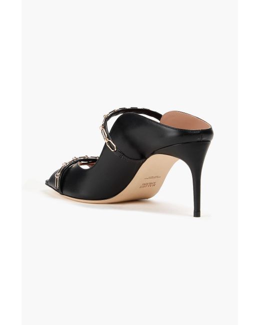 Malone Souliers Black Noah 70 Chain-Embellished Leather Mules