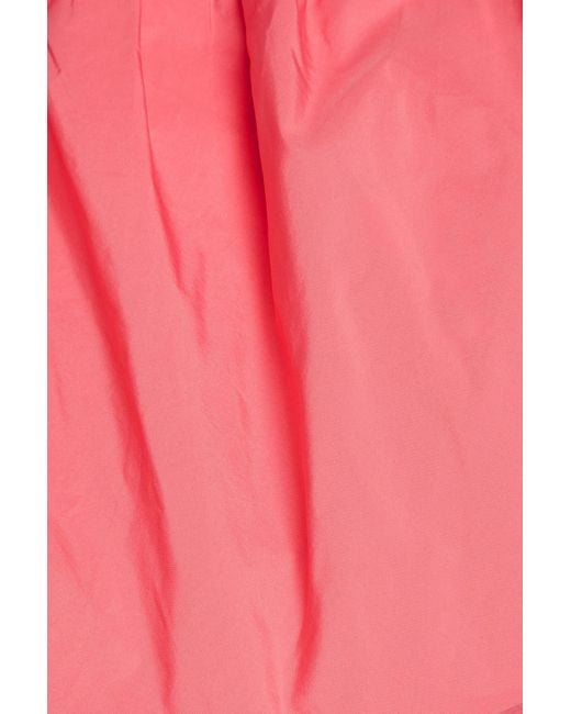 Rebecca Vallance Pink Brittany midikleid aus crêpe mit taft-einsätzen und asymmetrischer schulterpartie