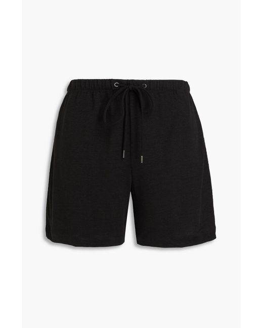 James Perse Black Linen-blend Jersey Shorts