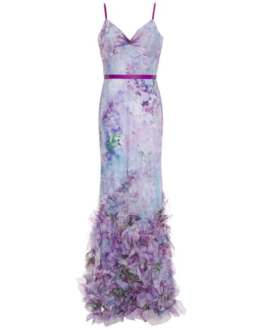 marchesa notte ruffled tulle gown
