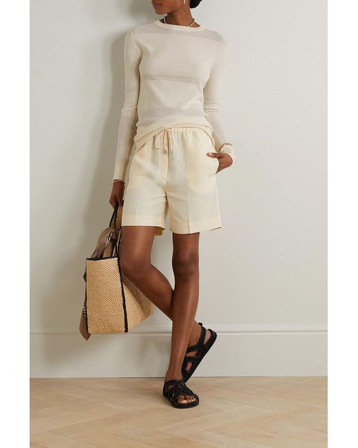 Totême Natural Paneled Cotton And Cashmere-blend Sweater