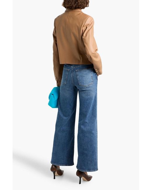 FRAME Blue Le Slim Palazzo High-rise Wide-leg Jeans