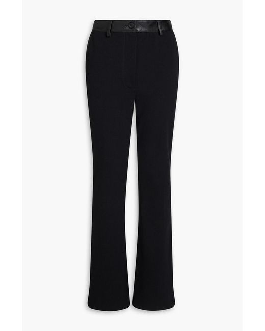 Nanushka Black Mykas Ribbed Cotton-Blend Jersey Bootcut Pants