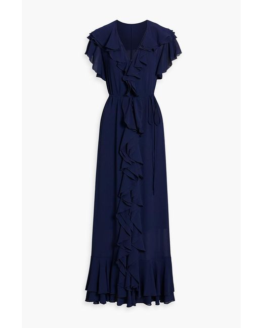 blue crepe de chine dress EMILIA WICKSTEAD - Fleurine Dress In Baby Blue Silk Crepe De Chine