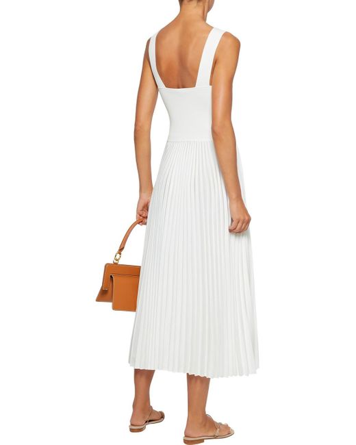 Pleated Satin-crepe Midi Dress 