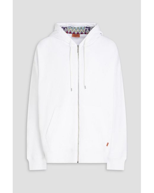 Missoni White Appliquéd French Cotton-terry Zip-up Hoodie for men