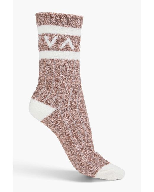 Varley Pink Cotton-blend Jacquard Socks