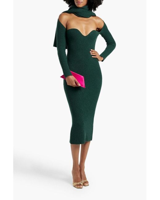 strapless open back dress Final Sale Green Ribbed Knit Midi Dress by Compania Fantastica – Modern  Millie