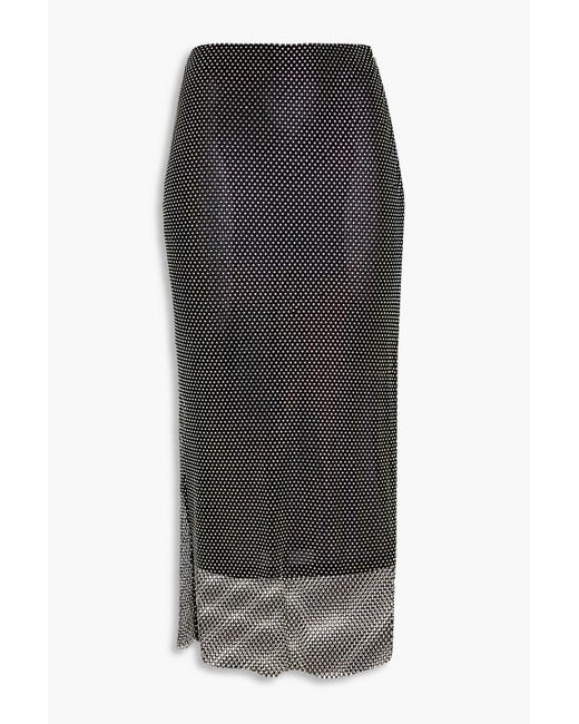 ROTATE BIRGER CHRISTENSEN Black Caitlin Crystal-embellished Tulle Midi Skirt