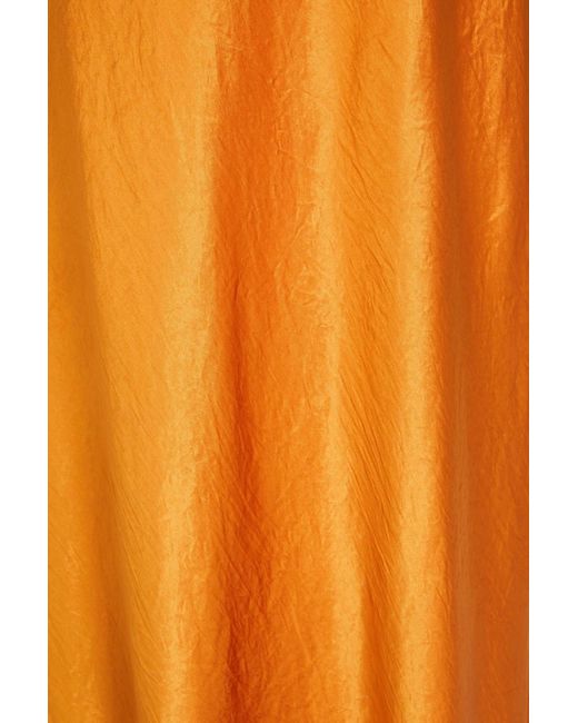 Vince Orange Crinkled-satin Maxi Dress