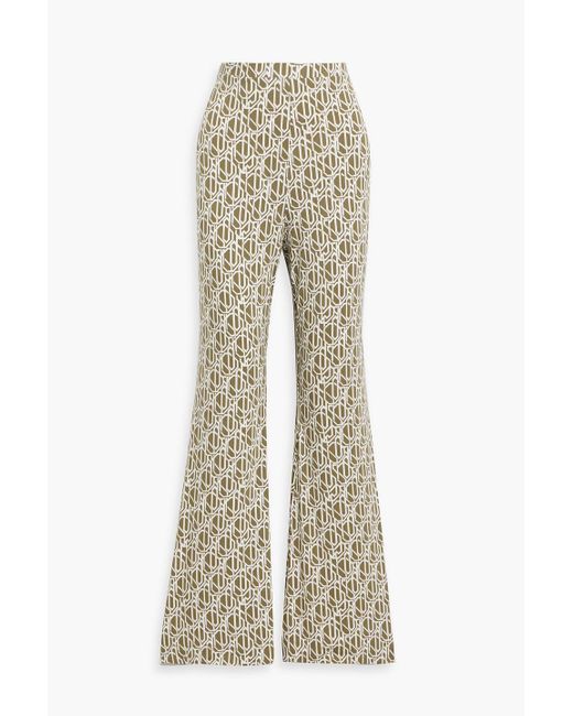 Diane von Furstenberg Natural Brooklyn Printed Stretch-Jersey Flared Pants