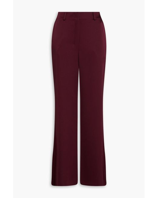 Theory Red Satin Wide-Leg Pants