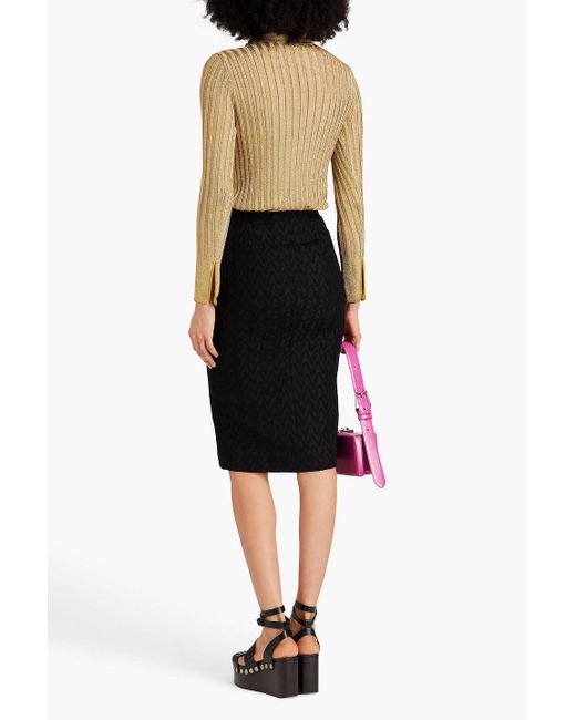 Missoni Black Crochet-knit Wool-blend Skirt