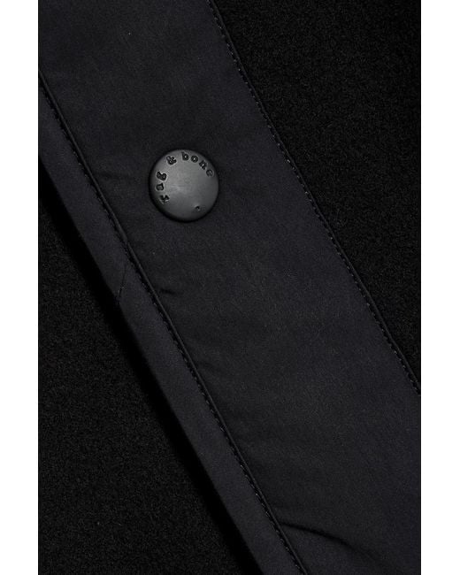 Rag & Bone Black Shell-Trimmed Fleece Jacket for men