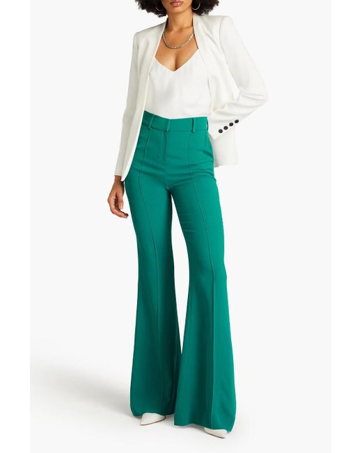 Elie Saab Green Crepe Flared Pants