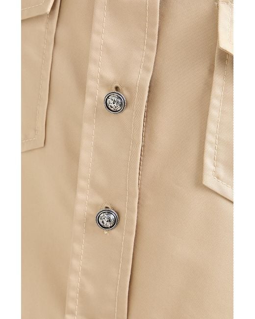 Sandro Natural Cropped hemd aus twill aus einer baumwollmischung
