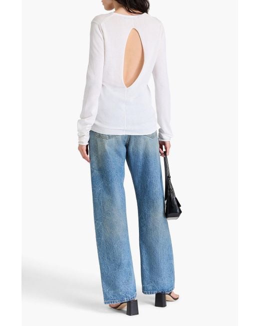 Proenza Schouler White Cutout Cotton And Silk-Blend Sweater