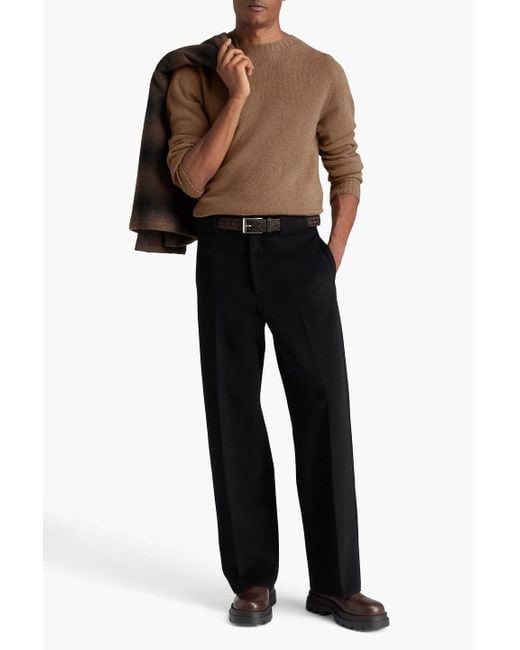 Officine Generale Brown Mélange Wool Sweater for men