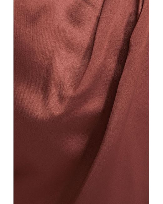 Nicholas Red Arabella robe aus satin mit drapierung