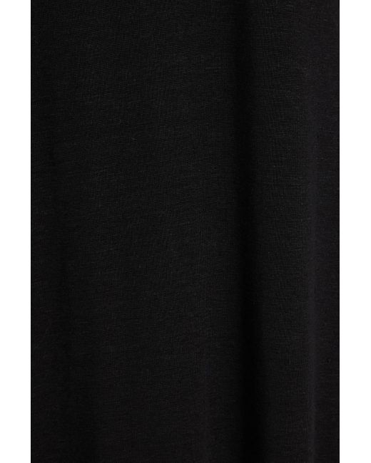 James Perse Black Liene-blend Jersey Midi Dress