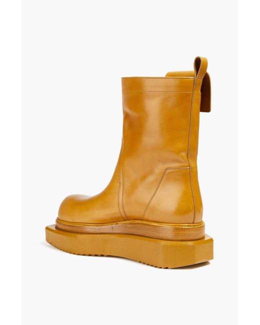 Rick Owens Yellow Fogpocket Cyclops Leather Boots for men