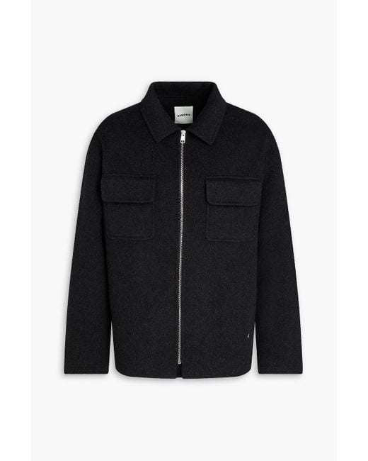 Sandro Overshirt aus filz aus einer wollmischung in Black für Herren