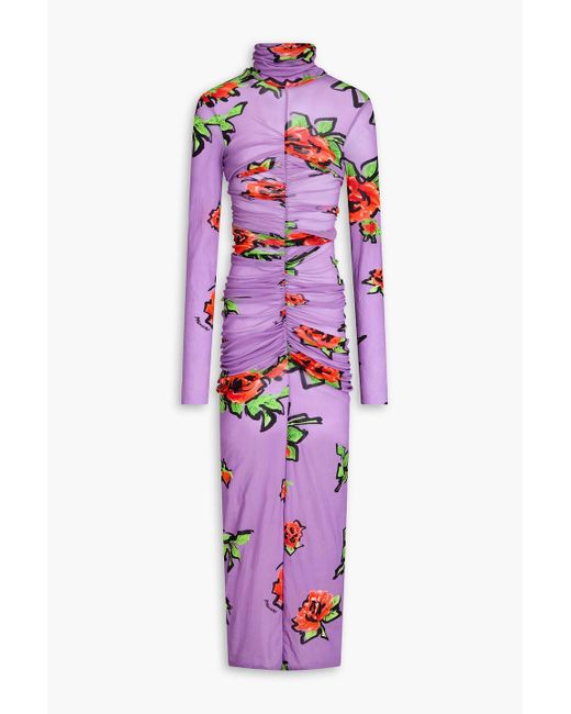 Philosophy Di Lorenzo Serafini White Midikleid aus tüll mit floralem print