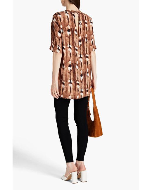 By Malene Birger Brown Sika Printed Crepe De Chine Top
