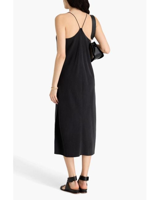 Alex Mill Black Alexis Washed Lyocell Midi Slip Dress