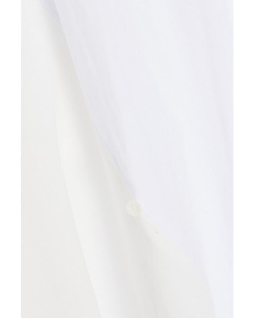 3.1 Phillip Lim White Asymmetric Button-detailed Cotton-jersey Dress