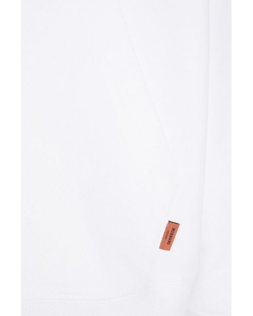 Missoni Hoodie aus baumwollfrottee mit applikationen und reißverschluss in White für Herren