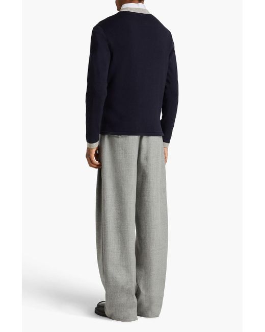 Giorgio Armani Cardigan aus einer baumwoll-kaschmirmischung in Blue für Herren