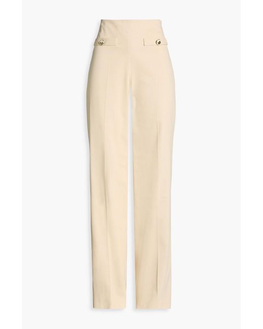 Sandro White Cotton-twill Flared Pants