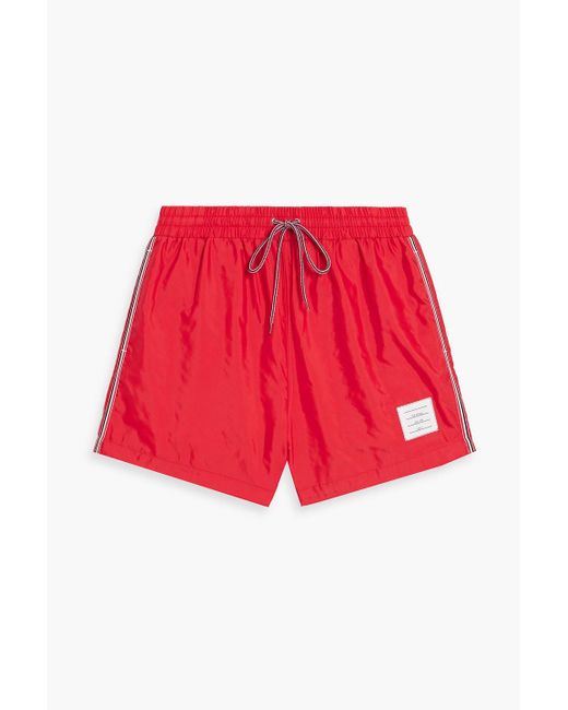 Thom Browne Red Short-Length Swim Shorts for men