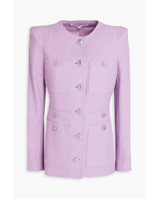 Veronica Beard Purple Corey Cotton-blend Tweed Jacket