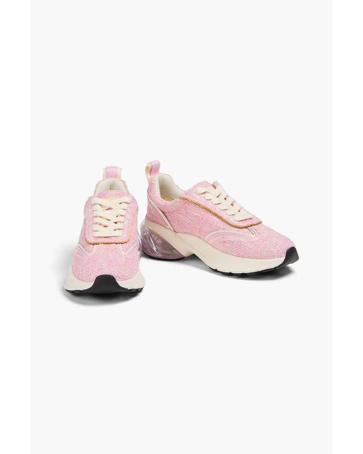 Tory Burch Pink Good Luck Tweed Sneakers