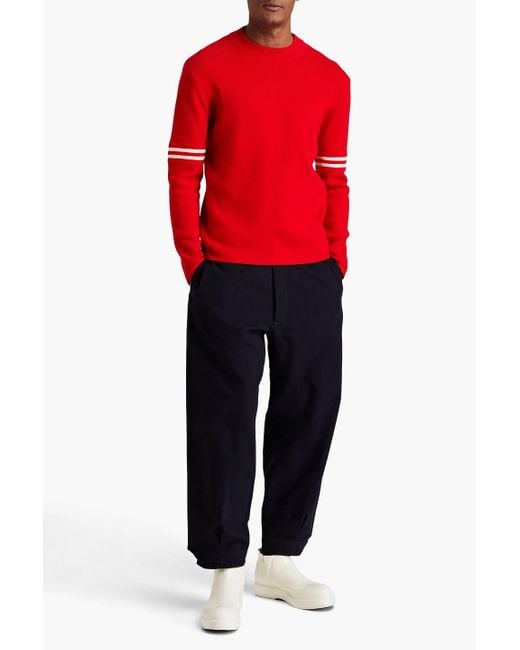 Maison Margiela Red Striped Wool Sweater for men