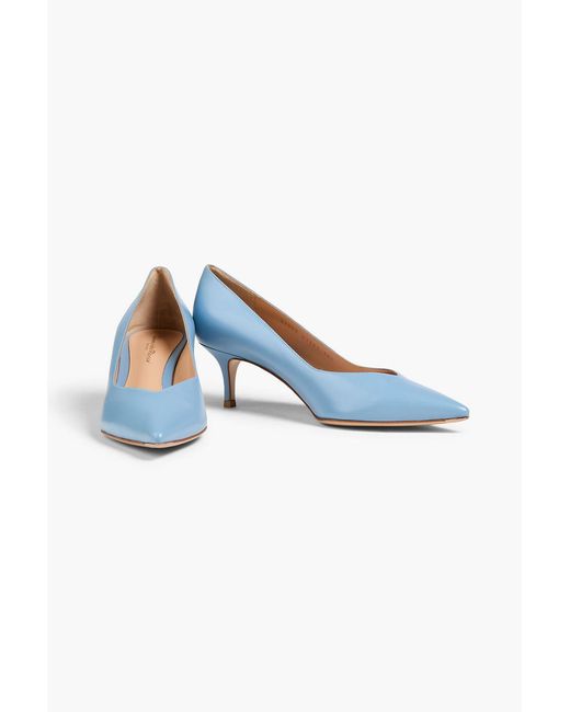 Gianvito Rossi Blue Paris 85 Leather Pumps