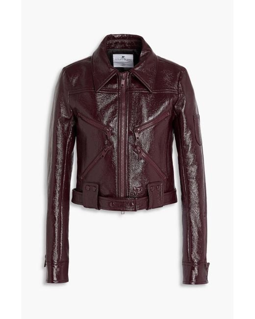 Courreges Red Bikerjacke aus vinyl aus einer baumwollmischung